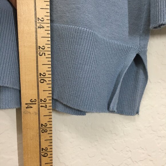 Korean Fashion Womens Cardigan V Neck Slit Sides Free Size Fits Medium Blue - Picture 7 of 10